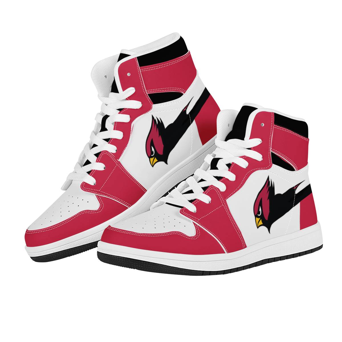 Women's Arizona Cardinals High Top Leather AJ1 Sneakers 002